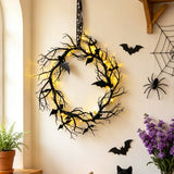 Halloween Wreath String Light Black Vine Bar Party Decor New