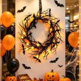 Halloween Wreath String Light Black Vine Bar Party Decor New