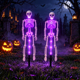 Halloween LED Solar Skull Skeleton Stake Light Yard Lawn Decor