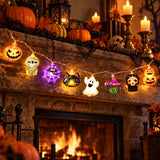 Halloween LED String Lights Pumpkin Ghost Spooky Yard Decor Lights