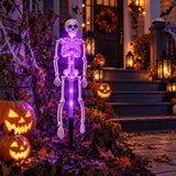 Halloween LED Solar Skull Skeleton Stake Light Yard Lawn Decor