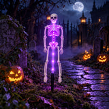 Halloween LED Solar Skull Skeleton Stake Light Yard Lawn Decor