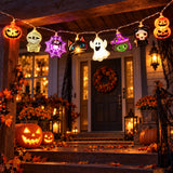 Halloween LED String Lights Pumpkin Ghost Spooky Yard Decor Lights