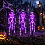 Halloween LED Solar Skull Skeleton Stake Light Yard Lawn Decor