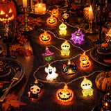 Halloween LED String Lights Pumpkin Ghost Spooky Yard Decor Lights