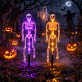 Halloween LED Solar Skull Skeleton Stake Light Yard Lawn Decor