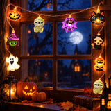 Halloween LED String Lights Pumpkin Ghost Spooky Yard Decor Lights