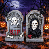 Halloween Skull Tombstone Glow Party Night Light Tabletop Decoration