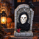 Halloween Skull Tombstone Glow Party Night Light Tabletop Decoration