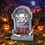 Halloween Skull Tombstone Glow Party Night Light Tabletop Decoration