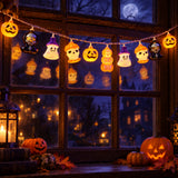 Halloween LED String Lights Pumpkin Skull Ghost Spooky Yard Decor Lights