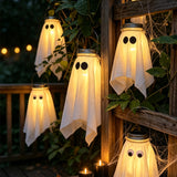 Halloween Mason Jar Ghost Night Light Indoor Outdoor Bar Yard Decor