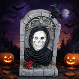 Halloween Skull Tombstone Glow Party Night Light Tabletop Decoration