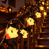 Halloween Ghost Lights LED String Lights Witch Broom Spooky Yard Decor Funny Halloween Decoration