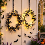 Halloween Wreath String Light Black Vine Bar Party Decor New