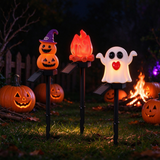 Halloween Solar Stake Lights Ghost Pumpkin Outdoor Yard Decor