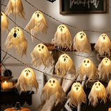 Halloween Ghost Head String Light Multi Expression Prop Party Decor