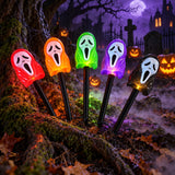 Halloween Solar Ghost Face Stake Light New Pumpkin Yard Garden Decor