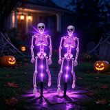 Halloween LED Solar Skull Skeleton Stake Light Yard Lawn Decor