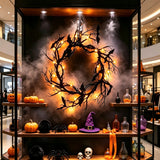 Halloween Wreath String Light Black Vine Bar Party Decor New