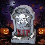 Halloween Skull Tombstone Glow Party Night Light Tabletop Decoration