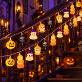 Halloween LED String Lights Pumpkin Skull Ghost Spooky Yard Decor Lights