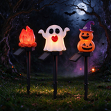 Halloween Solar Stake Lights Ghost Pumpkin Outdoor Yard Decor