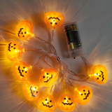 Halloween String Lights LED Transparent Pumpkin Lights Holiday Party Bar Decor Lights Strip