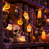 Halloween LED String Lights Pumpkin Skull Ghost Spooky Yard Decor Lights