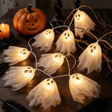 Halloween Ghost Head String Light Multi Expression Prop Party Decor