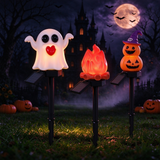 Halloween Solar Stake Lights Ghost Pumpkin Outdoor Yard Decor