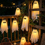 Halloween Mason Jar Ghost Night Light Indoor Outdoor Bar Yard Decor