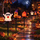 Halloween Solar Stake Lights Ghost Pumpkin Outdoor Yard Decor