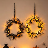 Halloween Wreath String Light Black Vine Bar Party Decor New