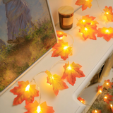 Halloween LED Pumpkin Maple Leaf String Light Yard Party Decor