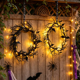 Halloween Wreath String Light Black Vine Bar Party Decor New