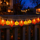 Halloween LED Pumpkin Maple Leaf String Light Yard Party Decor
