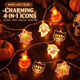 Halloween String Lights LED Black Cat Ghost Lights Holiday Party Bar Decor Atmosphere Lights String