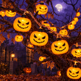 Halloween LED Smirking Pumpkin String Light Indoor Yard Party Decor