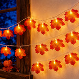 Halloween LED Pumpkin Maple Leaf String Light Yard Party Decor