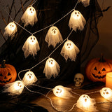 Halloween Ghost Head String Light Multi Expression Prop Party Decor