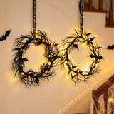 Halloween Wreath String Light Black Vine Bar Party Decor New