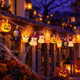 Halloween LED String Lights Pumpkin Skull Ghost Spooky Yard Decor Lights