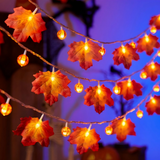 Halloween LED Pumpkin Maple Leaf String Light Yard Party Decor