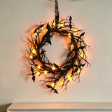 Halloween Wreath String Light Black Vine Bar Party Decor New
