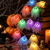 Halloween Ghost Head String Light Multi Expression Prop Party Decor
