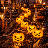 Halloween LED Smirking Pumpkin String Light Indoor Yard Party Decor