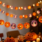 Halloween LED String Lights Spooky Party Decor Indoor Fabric Pumpkin Lights