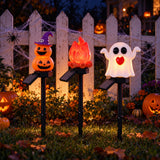 Halloween Solar Stake Lights Ghost Pumpkin Outdoor Yard Decor