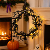 Halloween Wreath String Light Black Vine Bar Party Decor New